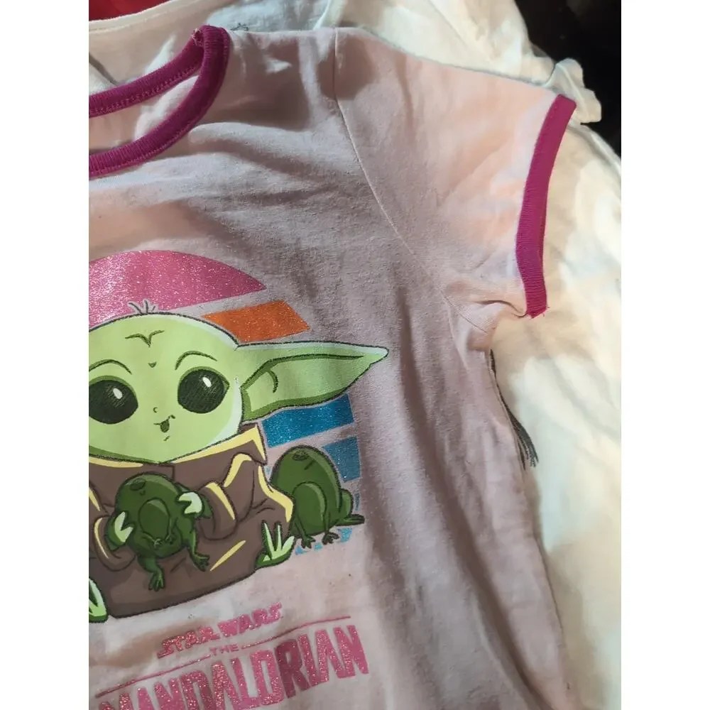 Carter's & Star Wars Lot T Shirts Girls Size 6 6x 7 7a 6 6x Grogu Dog Shades Bed